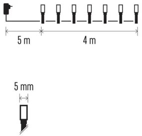 Catena LED da esterno natalizia 40xLED/9m IP44 multicolore