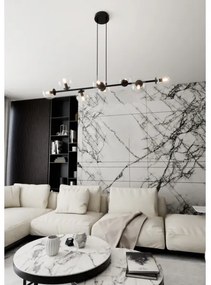 Lampadario a sospensione con filo ROSSI 8xE14/10W/230V nero/limpido