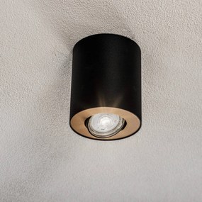 Nowodvorski Lighting Set faretti da soffitto, regolabili, nero, interno dorato