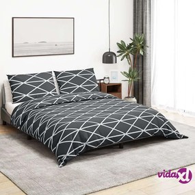 vidaXL Set Copripiumino Grigio 220x240 cm in Cotone