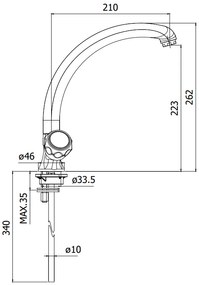 Paffoni danubio da182 gruppo lavello tradizionale con canna 21 cm orientabile cromo