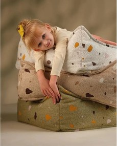 Pouf a sacco per bambini marrone chiaro con rivestimento in bouclé e ciniglia Terrazzo Square – Wigiwama
