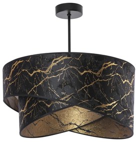 Lampadario a sospensione con supporto rigido 1xE27/60W/230V nero/oro