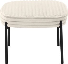 Poltrona in velluto a coste color crema con poggiapiedi Jerry - Støraa