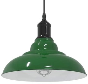 Lampada A Sospensione Regolabile E27 Verde Lucido Ø31cm Metallo /