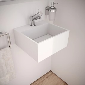 Lavabo 32,5x32,5 sospeso o appoggio H.15 Con Sifone bianco Satinato Compact 739120401 Cosmic