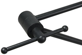 Lampada a sospensione nera con doppio paralume in velluto verde e interno oro - Blitz