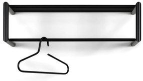 Attaccapanni da parete nero in metallo con scaffale 80 cm Smooth – Spinder Design