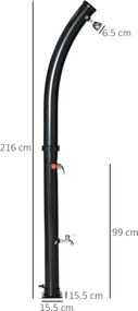 Doccia Solare da Giardino 20L con Miscelatore Nero...