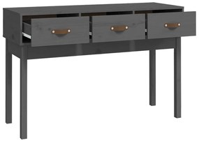 Tavolo consolle grigio 114x40x75 cm in legno massello di pino