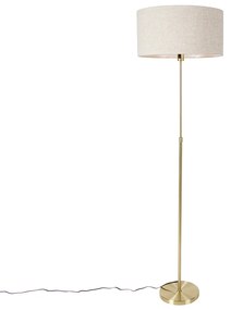 Lampada da terra regolabile oro con paralume grigio chiaro 50 cm - Parte