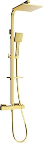 Mexen CQ45 set doccia montato esternamente con soffione e batteria termostatica, oro - 772504595-50