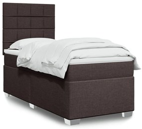 Giroletto A Molle Con Materasso Marrone Scuro 90x190cm Tessuto /