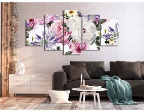 Quadro Rose Composition (5 Parts) Wide Colourful