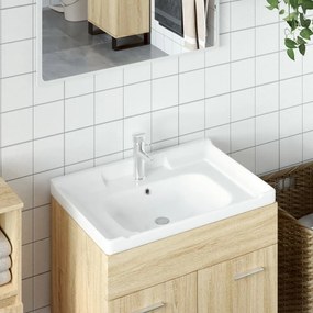 Lavandino Da Bagno Bianco 71x48x23 Cm Rettangolare İn Ceramica /