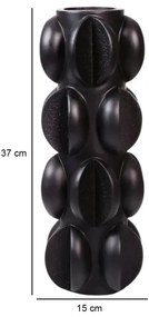 Vaso 37x15 cm resina/nero opaco