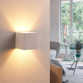 Lindby applique Kay, bianco, gesso, set da 2
