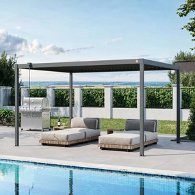 PRIMEYARD Pergola 3x4m, tetto lamellare, antracite - (GFPV01111)