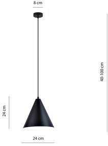 Sospensione Nordica Ninhursag 1 Luce In Acciaio Nero