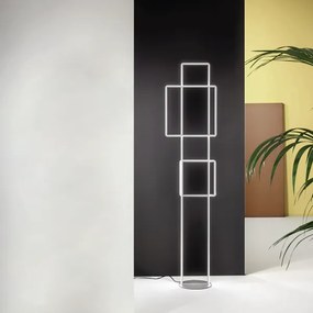 Piantana DOWEL a LED in metallo verniciato SILVER H166 cm