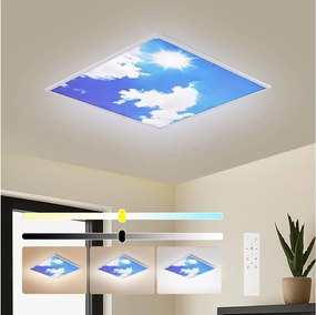 Brilagi-LED Pannello dimmerabile SLIMFRAME SKY LED/58W/230V 60x60 cm argento/blu + telecomando