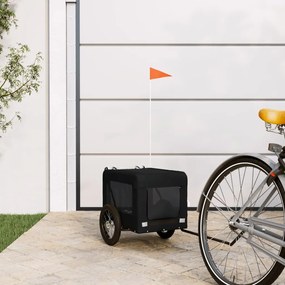 Rimorchio Da Bici Per Animali Nero Oxford E Ferro /