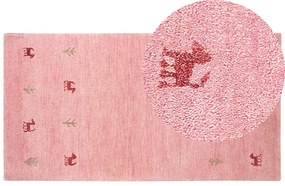 Tappeto Gabbeh lana rosa 80 x 150 cm YULAFI Beliani