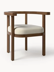 Sedia con braccioli da giardino in legno di acacia con cuscino Matheus