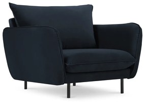 Poltrona in velluto blu scuro Vienna - Cosmopolitan Design