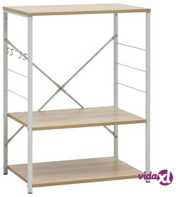 vidaXL Mobile Microonde Bianco Rovere 60x39,6x79,5cm Legno Multistrato