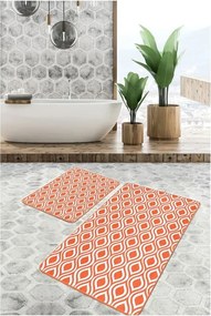 Set di tappetini per il bagno arancioni in velluto 2 pz 60x100 cm – Mila Home
