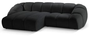 Divano angolare nero (con penisola a sinistra) Diana – Micadoni