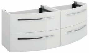 Mobile da bagno sotto lavabo PELIPAL bianco lucido L 130 x H 48 x P 48 cm 4 cassetti, lavabo non incluso