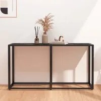 Tavolo Consolle Nero Marmo 140x35x75,5 cm in Vetro Temperato 331677