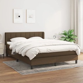 Giroletto A Molle Con Materasso Marrone Scuro 140x200cm Tessuto /