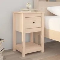 Comodino 40x35x61,5 cm in Legno Massello di Pino 821729