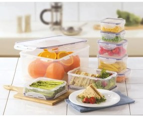 SET 7x Contenitore alimenti LOCK blu/trasparente