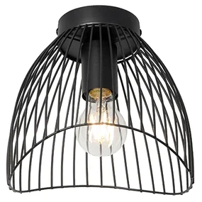 Plafoniera di design nera a filo metallico 20 cm - Pua