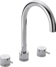 Rubinetto per lavabo K2 106 cromato lucido HUBER getto laminare cristallino a canna alta H 26 cm