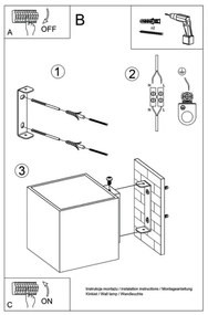 Sollux SL.0057 - Applique QUAD 1 1xG9/8W/230V nero