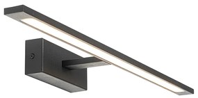 Lampada da parete moderna nera 62 cm con LED IP44 - Jerre