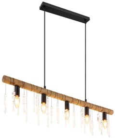 Globo 15532-5H - Lampada a sospensione con cavo KIRA 5xE14/40W/230V nero/marrone