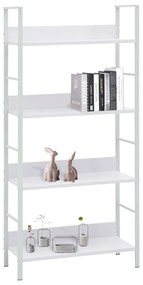 Libreria a 4 ripiani bianca 60x27,6x124,5 cm in truciolato