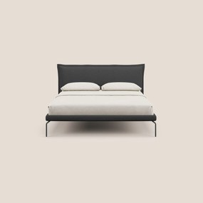 Eric letto imbottito design minimal in morbido tessuto impermeabile T14 antracite
