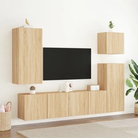 Mobile tv parete rovere sonoma 40,5x30x90 cm legno multistrato