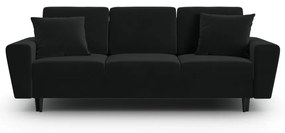 Divano nero allungabile e con contenitore con rivestimento in velluto 235 cm Kyoto – Cosmopolitan Design