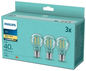 SET 3x LED Lampadina VINTAGE Philips E27/4,3W/230V 2700K