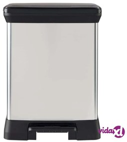 Curver Pattumiera a Pedale Deco Rettangolare 30 L Argento