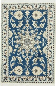 Nain Tappeto 90x60 Blu (Iran) Annodato A Mano