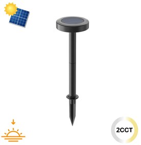 Lampada Solare da Giardino a Picchetto IP65 35cm CCT 120 lumen Colore Bianco Variabile CCT